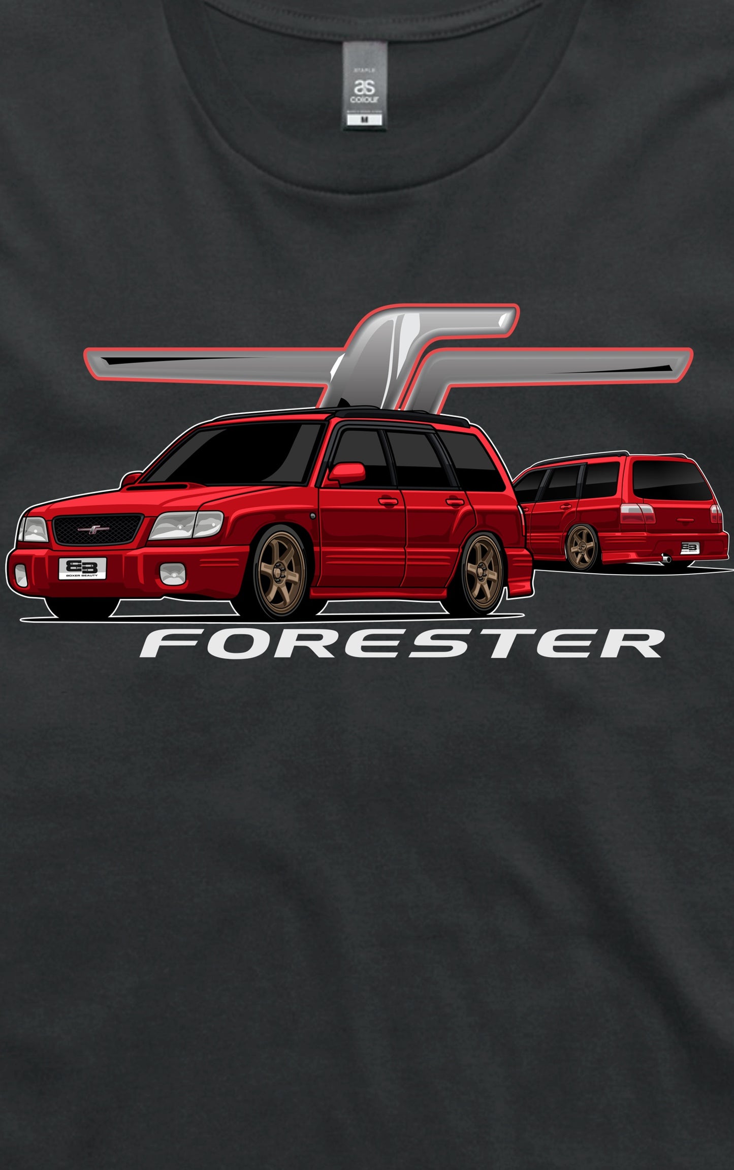 JDM SG Forester F - Black Shirt Close Up