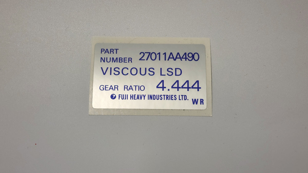 Subaru Rear Diff Reproduction Stickers – Boxer Beauty