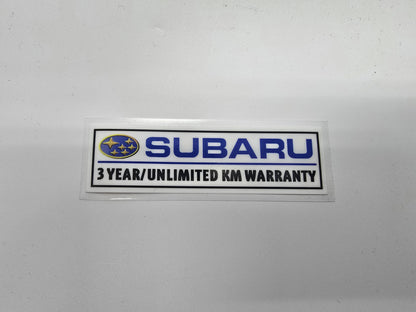 Warranty Reversed Sticker for Subaru