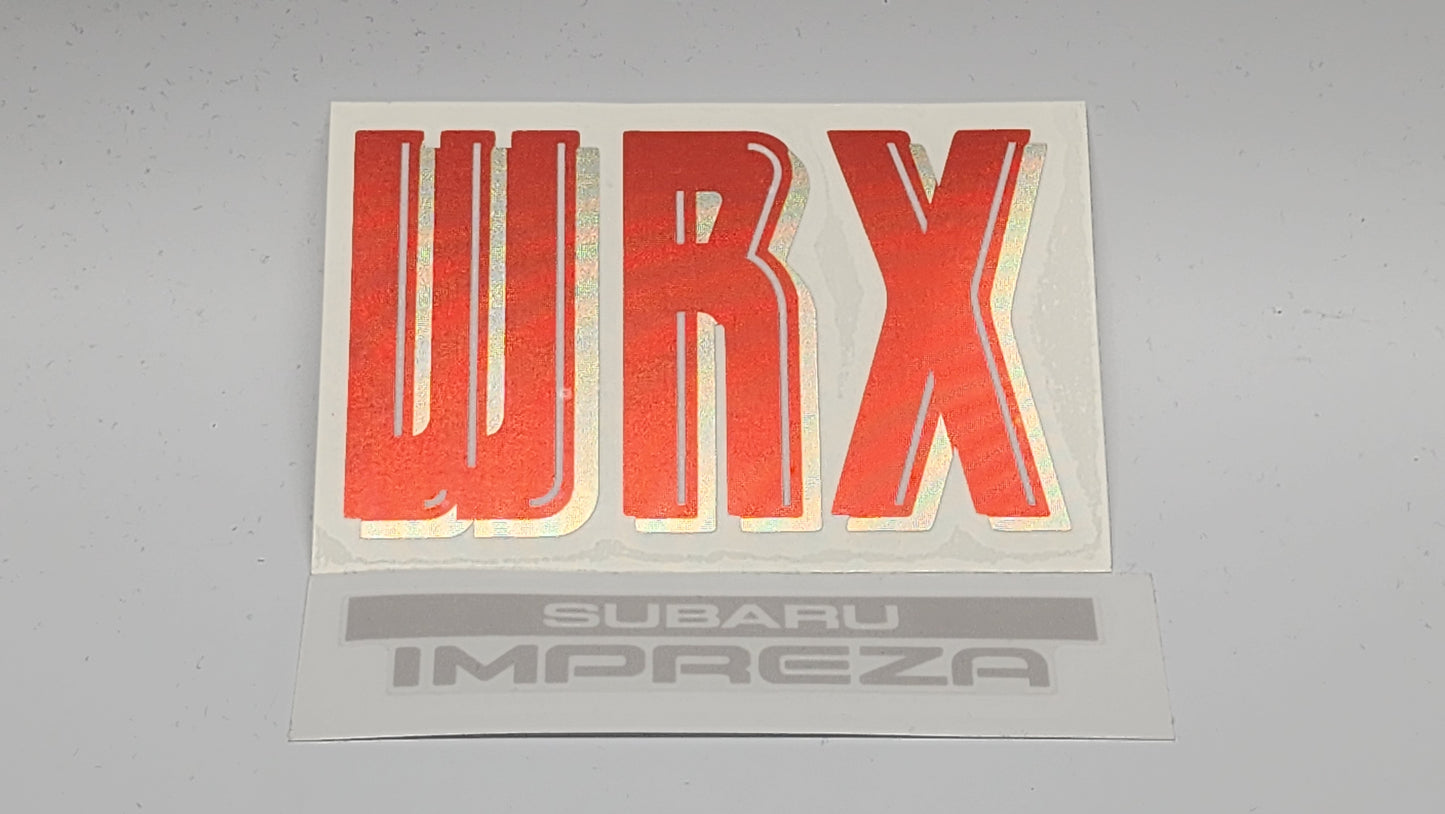 WRX GC8/GF8 Wagon and Sedan Tailgate Stickers V2 "Bubble" Versions