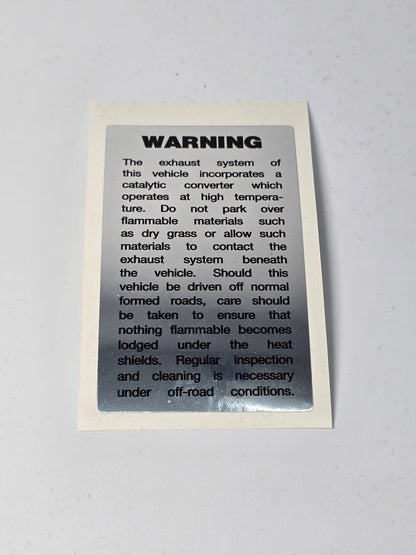 Brumby/Brat/MV Console 4WD Selection Warning Sticker