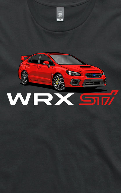 VA WRX STI - Short Sleeve T-Shirt - Red VA Close Up