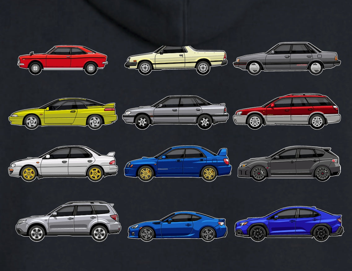 Subaru Australia 50th Anniversary Heritage Lineup Design Close Up