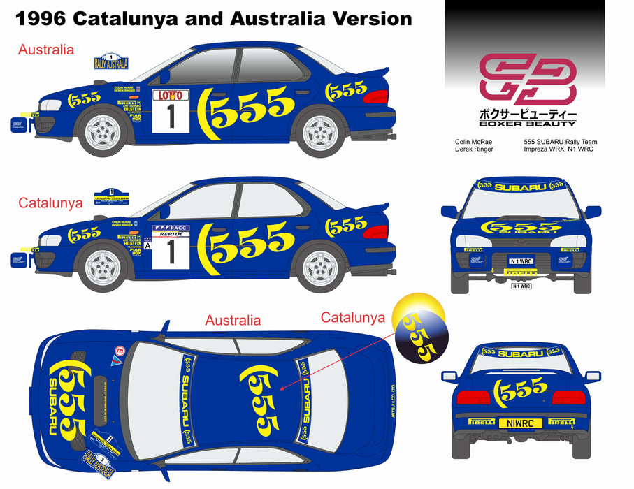 Catalunya and Australia N1WRC GC8 555 Rally Livery kit by Boxer Beauty
