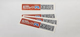 RAYS Red +R Hardness Barrel Stickers Set of 4x