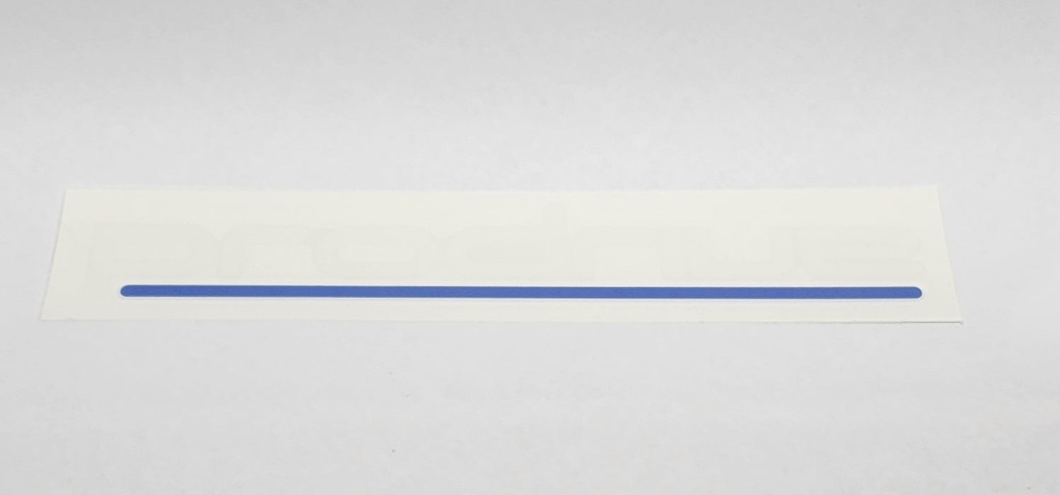 Prodrive in white sticker with modern logo and blue bar on clear (cut like decal)