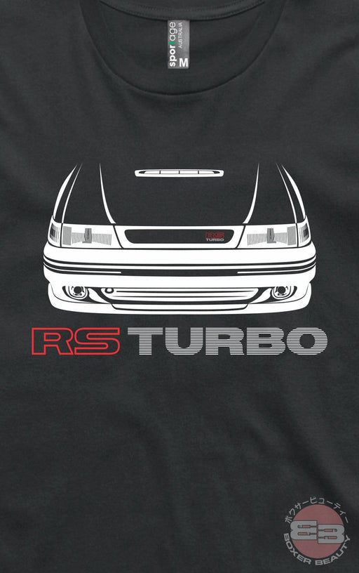 RS TURBO - Design 1 - Black Short Sleeve T-Shirt Close Up