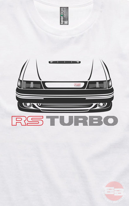RS TURBO - Design 1 - White Short Sleeve T-Shirt Close Up
