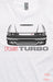 RS TURBO - Design 1 - White Short Sleeve T-Shirt Close Up