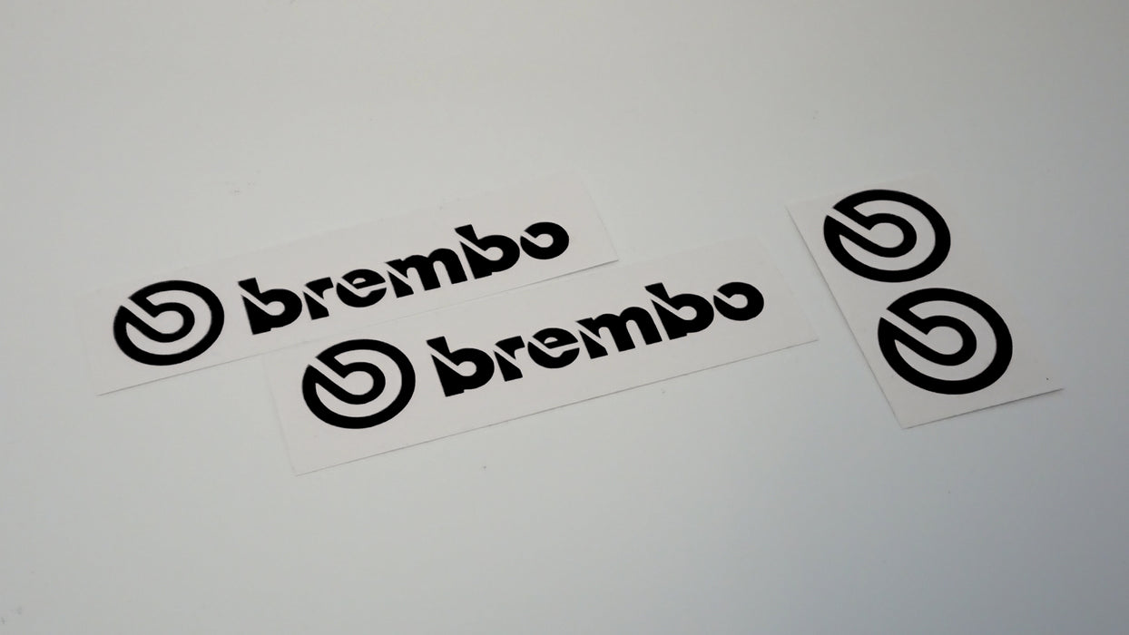 Brembo Logo Decal sticker vinyl caliper brake custom size - BLACK Color Set  of 4