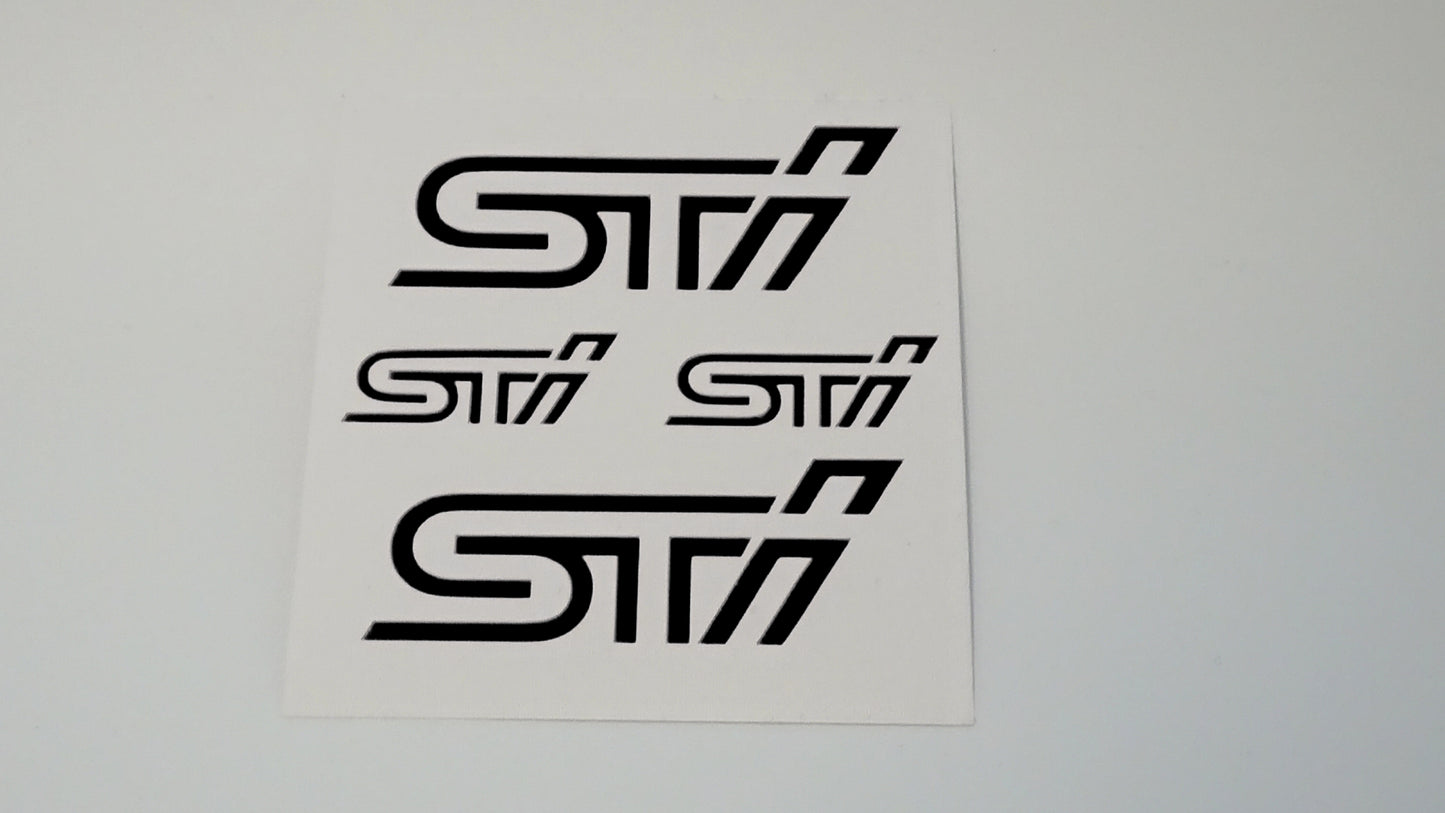 Subaru STI 4-pot and STI 2-pot (Brembo) brake caliper decals