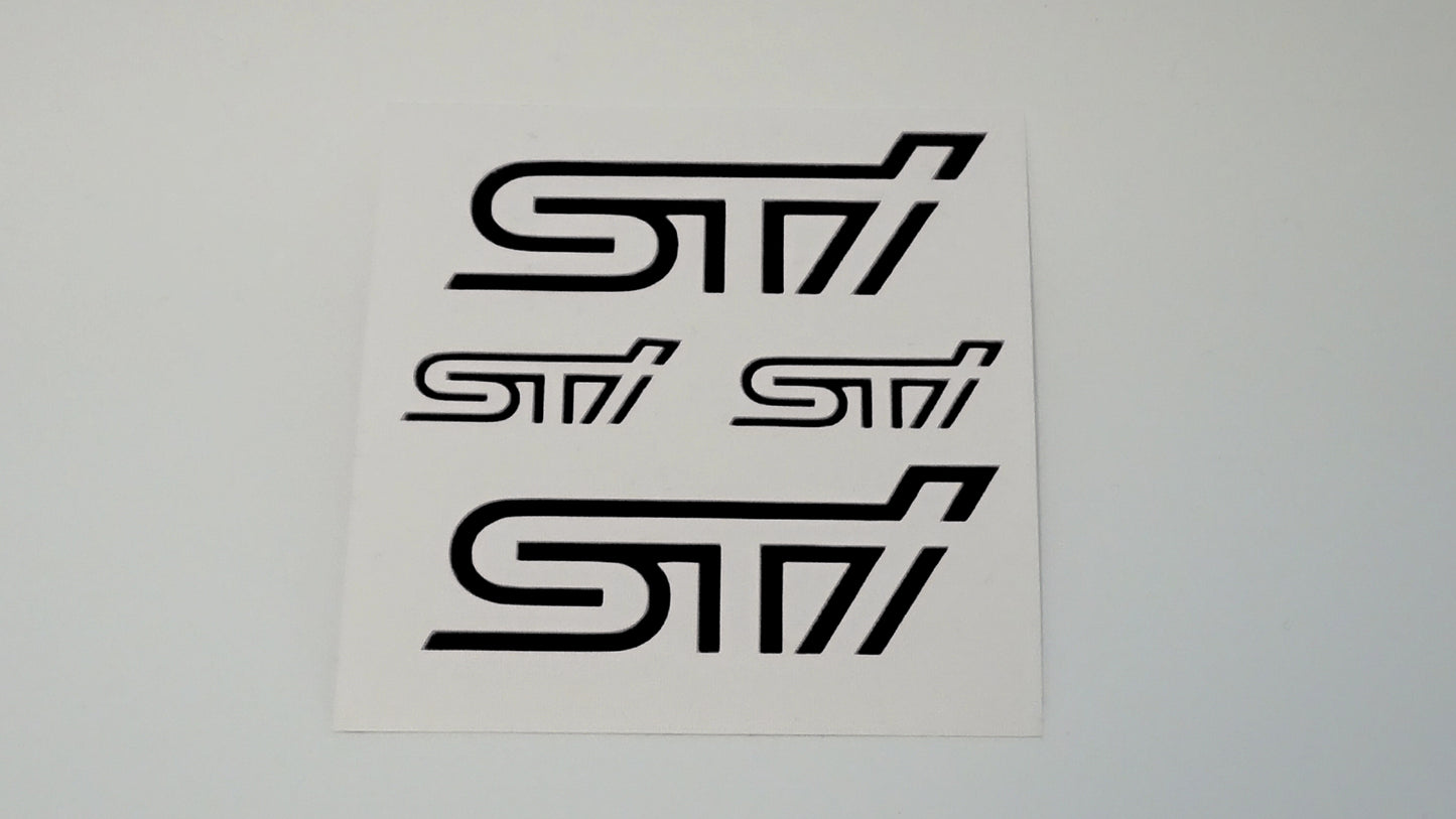 Subaru STI 4-pot and STI 2-pot (Brembo) brake caliper decals