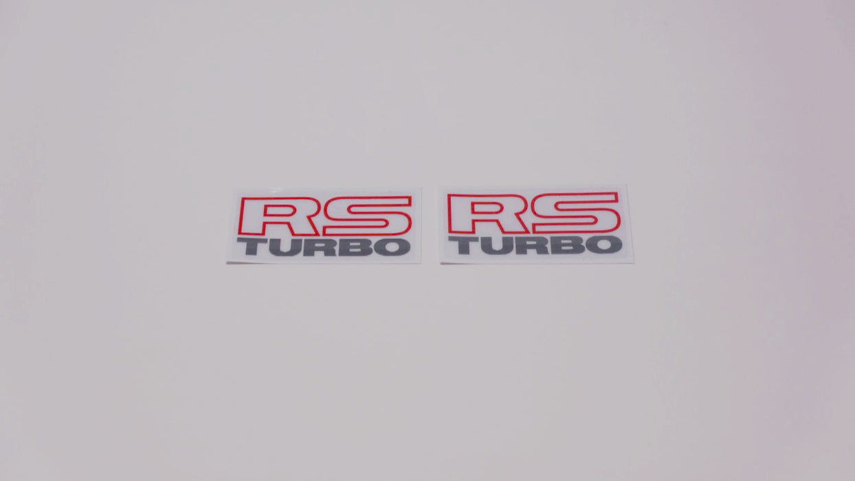 White backed RS TURBO digital printed clear stickers