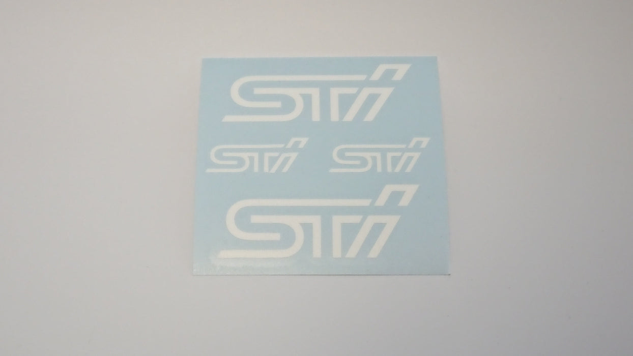 STI - Early Logo - White Caliper Decals
