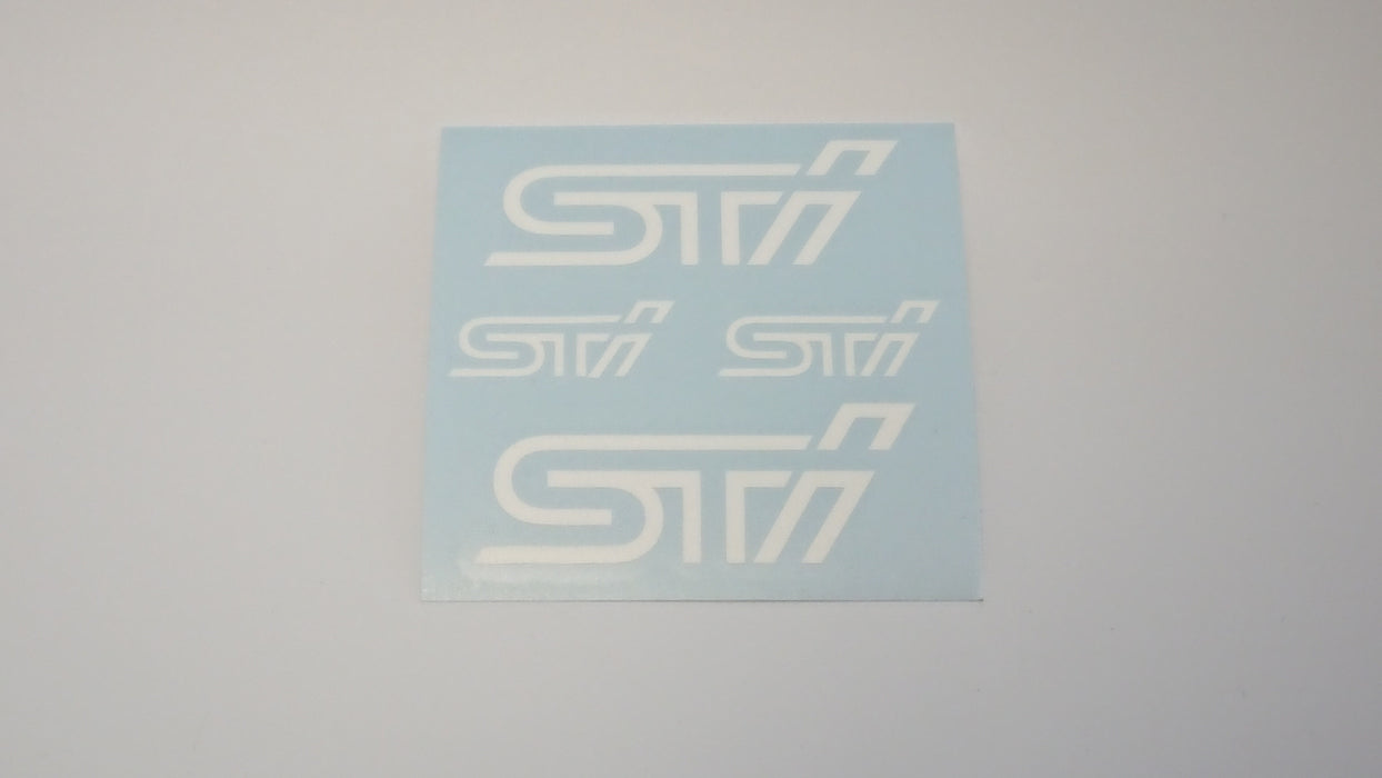 STI - Early Logo - White Caliper Decals