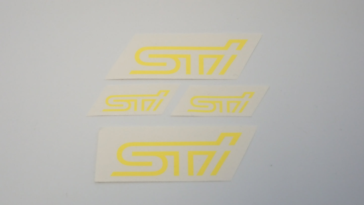 STI - Late Logo - Fluro Yellow Caliper Decals