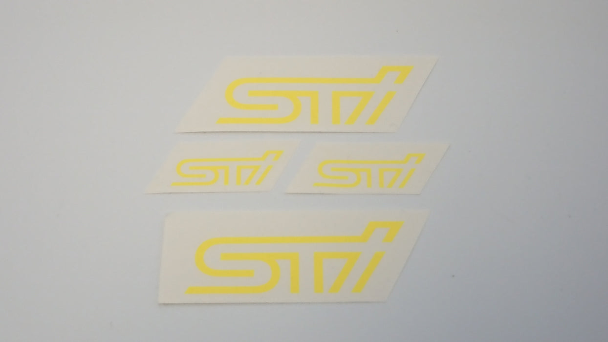 STI - Late Logo - Fluro Yellow Caliper Decals