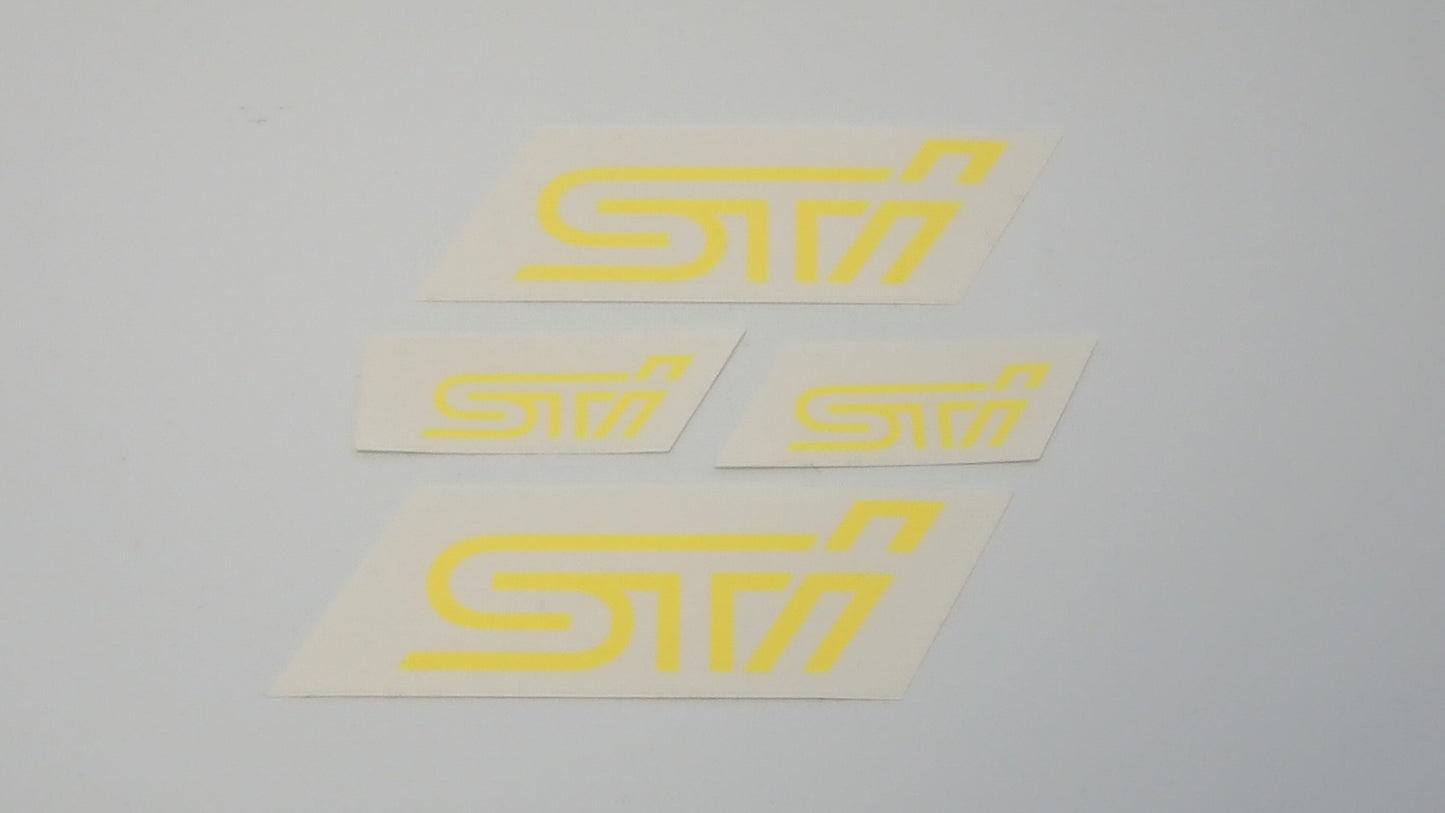 STI - Early Logo - Fluro Yellow Caliper Decals