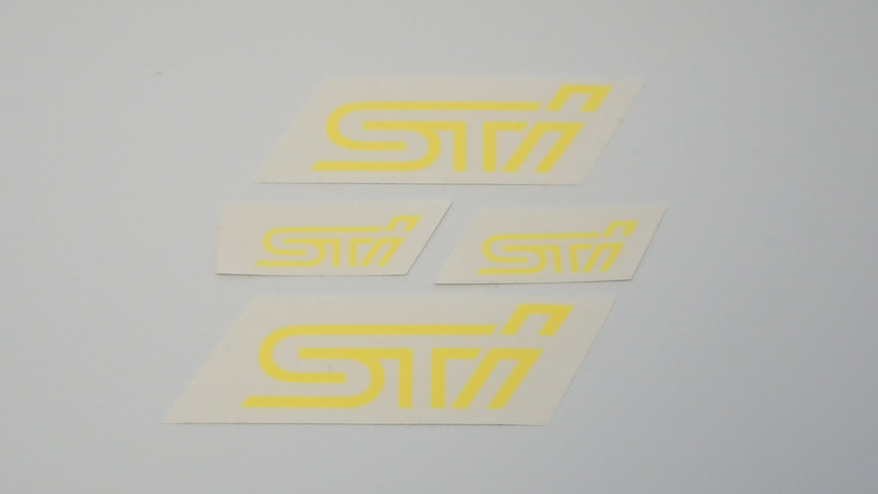 STI - Early Logo - Fluro Yellow Caliper Decals