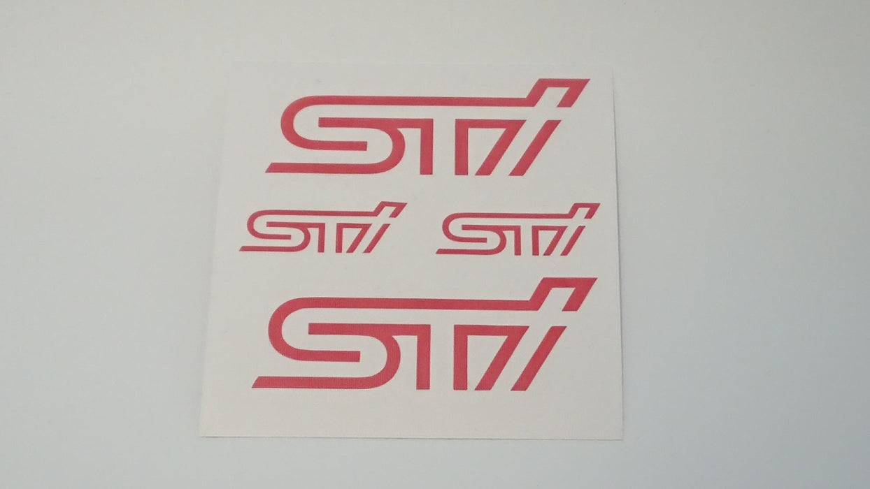 STI - Late Logo - Red Caliper Decals