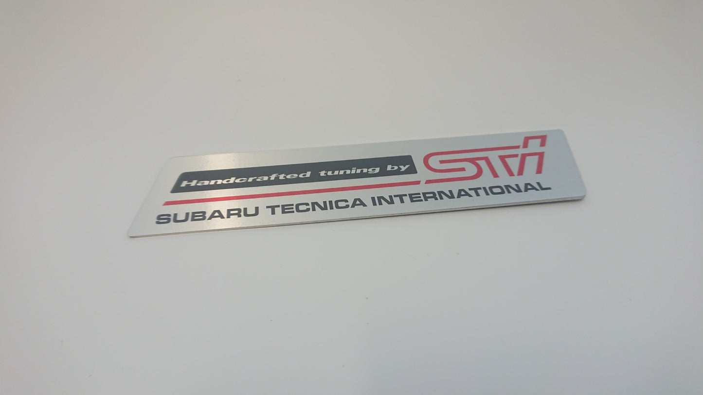 RS Type RA STI WAIC Intercooler Sticker/Plate - Red Original Mounted on Plate