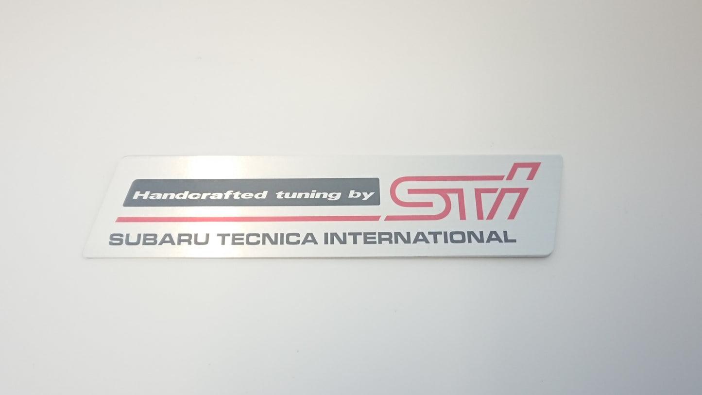 RS Type RA STI WAIC Intercooler Sticker/Plate - Red Original Mounted on Plate