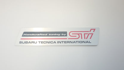 RS Type RA STI WAIC Intercooler Sticker/Plate - Red Original Mounted on Plate