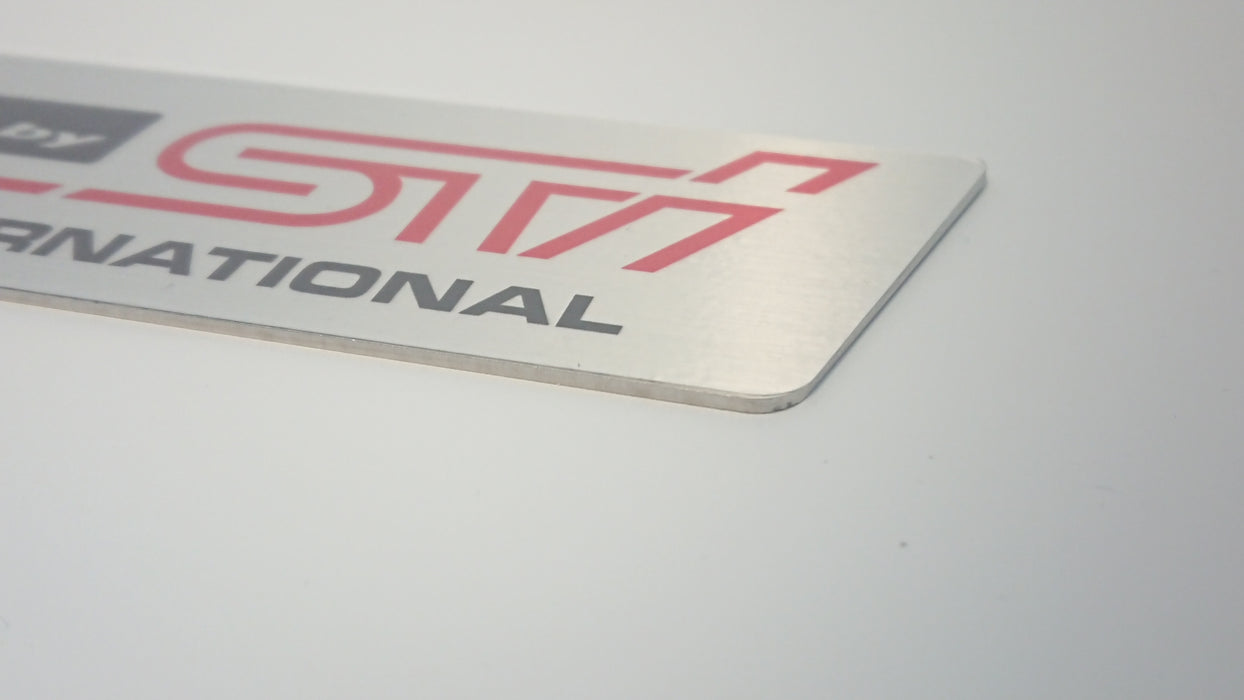RS Type RA STI WAIC Intercooler Sticker/Plate - Red Original Mounted on Plate