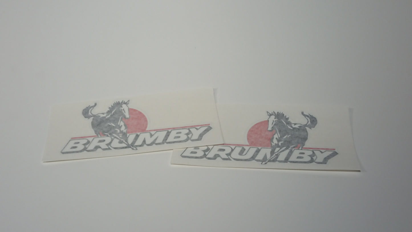 Brumby Early 1st Gen Sticker - Pair Large White Printed Vinyl