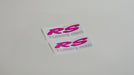 RS Turbo 4WD Quarter Pair - Clear Sticker - Pink/Silver
