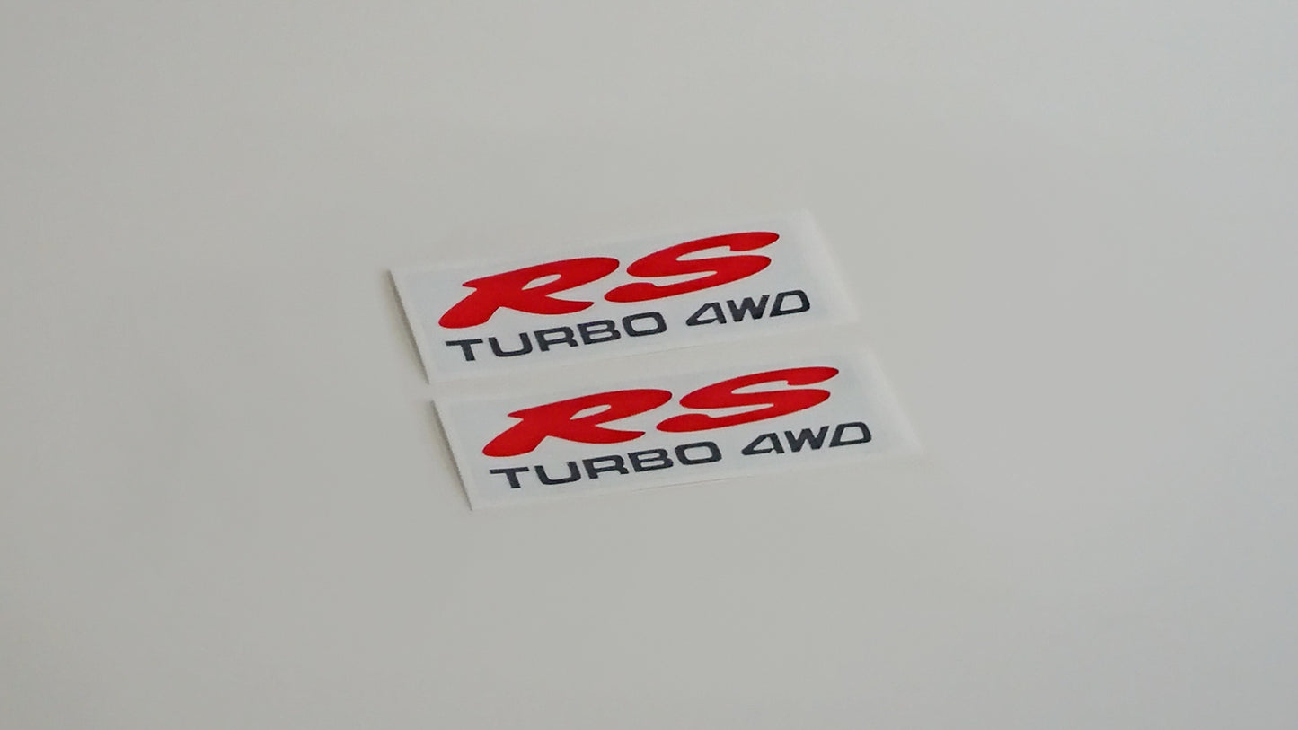 RS Turbo 4WD Quarter Pair - Clear Sticker - Charcoal