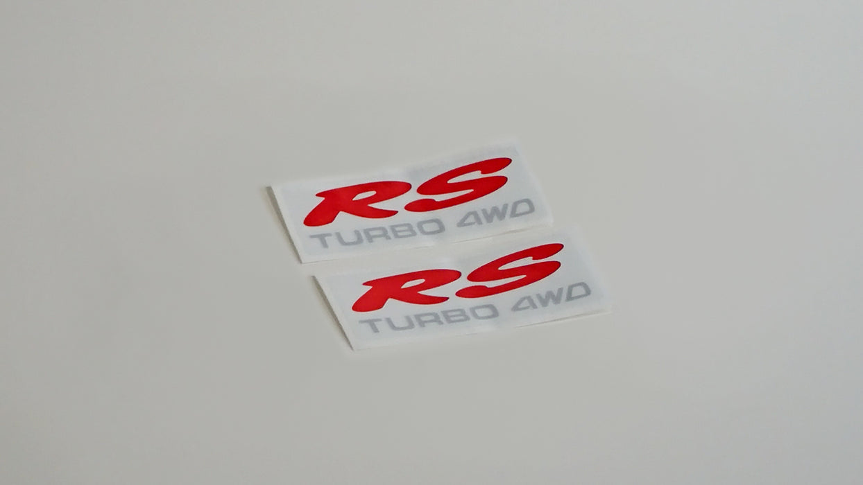RS Turbo 4WD Quarter Pair - Clear Sticker - Silver