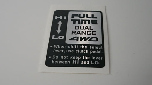 Full Time 4WD Dual Range 4WD Hi-Lo Sticker