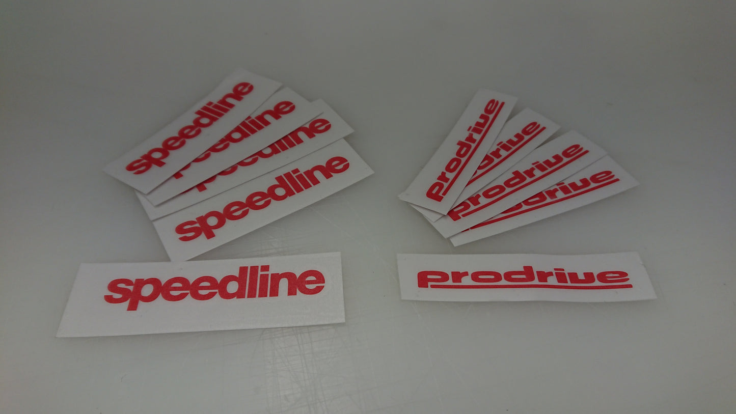 Speedline and Prodrive Reproduction Wheel Decals and Stickers