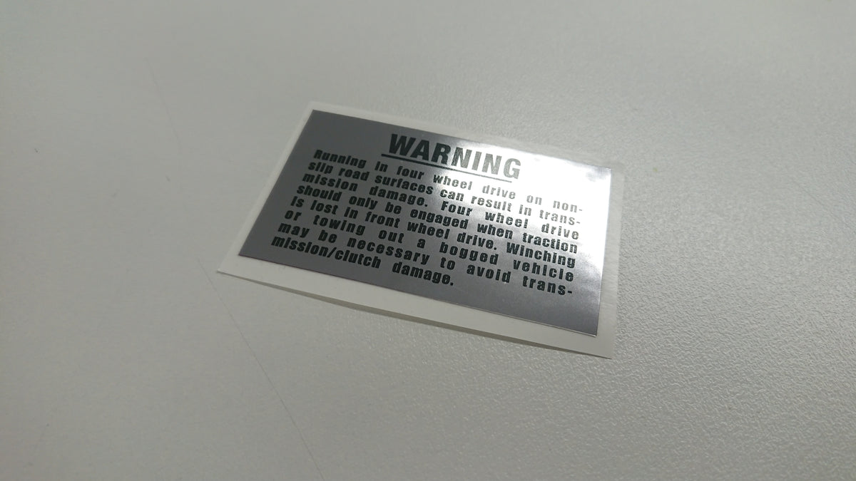 Brumby/Brat/MV Console 4WD Selection Warning Sticker — Boxer Beauty