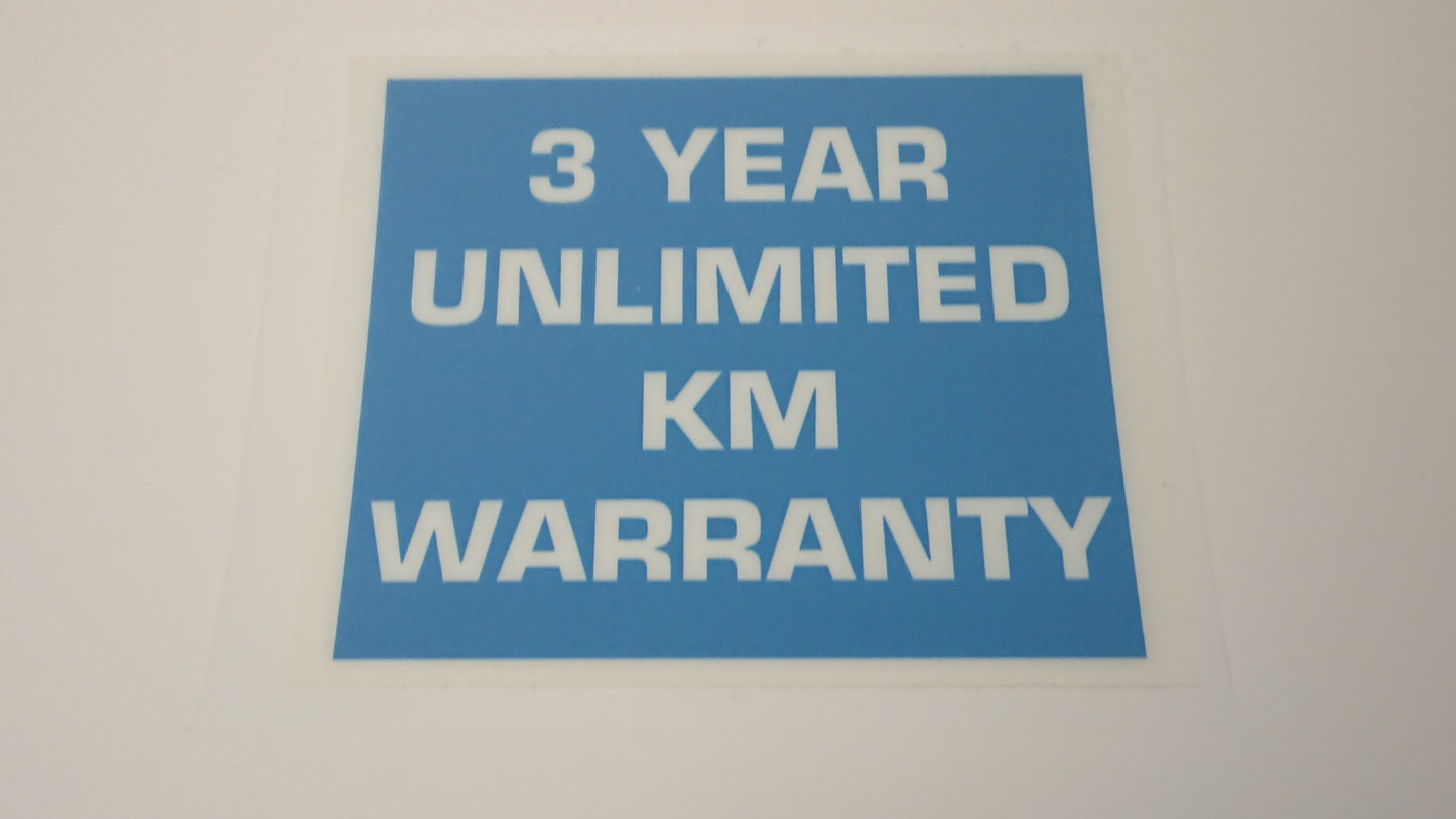 Subaru Standard Early 90s 3 Year Unlimited KM Warranty Window Sticker 