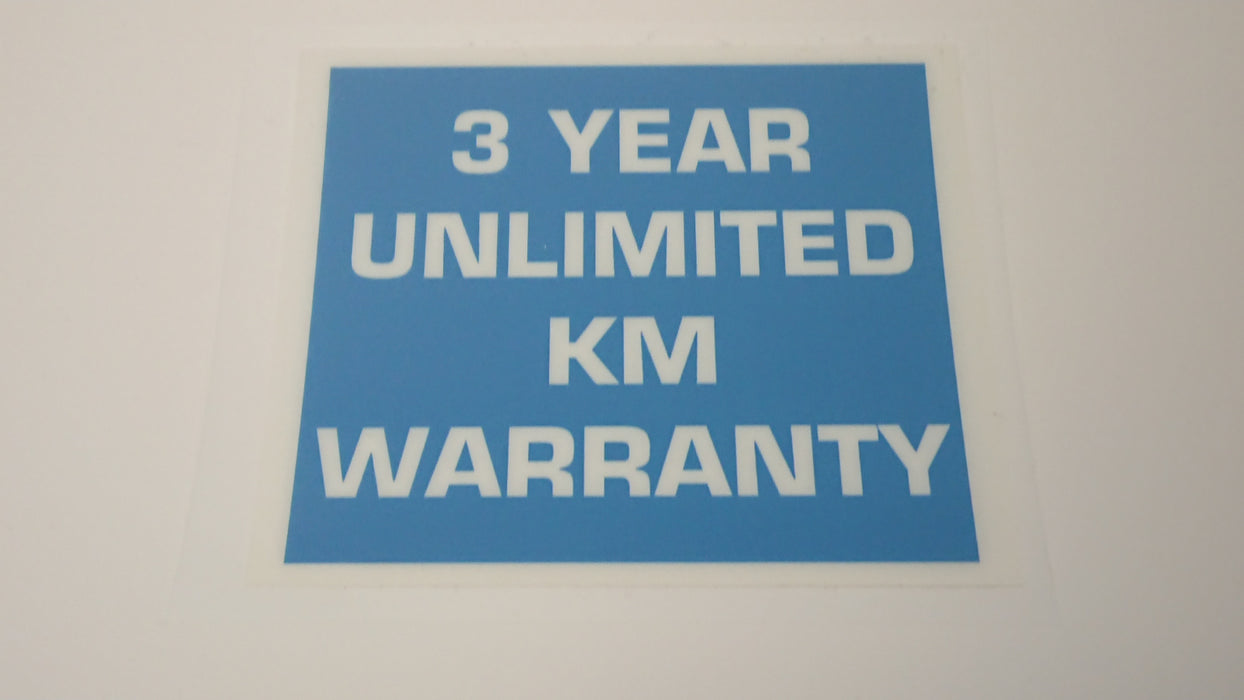 Subaru Standard Early 90s 3 Year Unlimited KM Warranty Window Sticker 