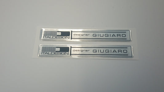 Brushed Giorgetto Giugiaro Domed Stickers Small Pair