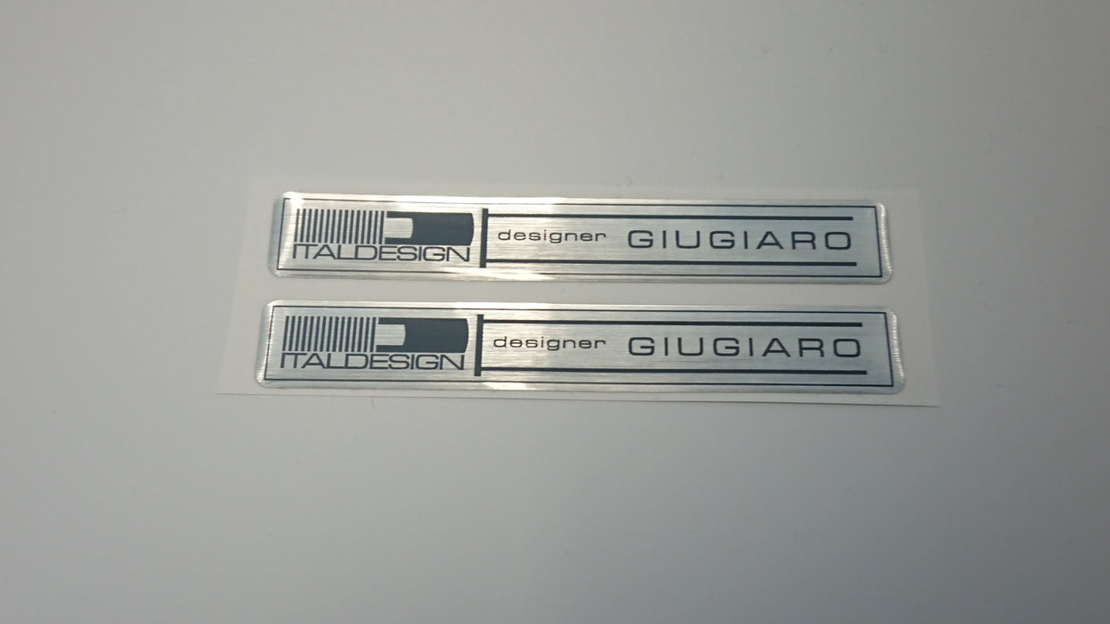 Brushed Giorgetto Giugiaro Domed Stickers Small Pair