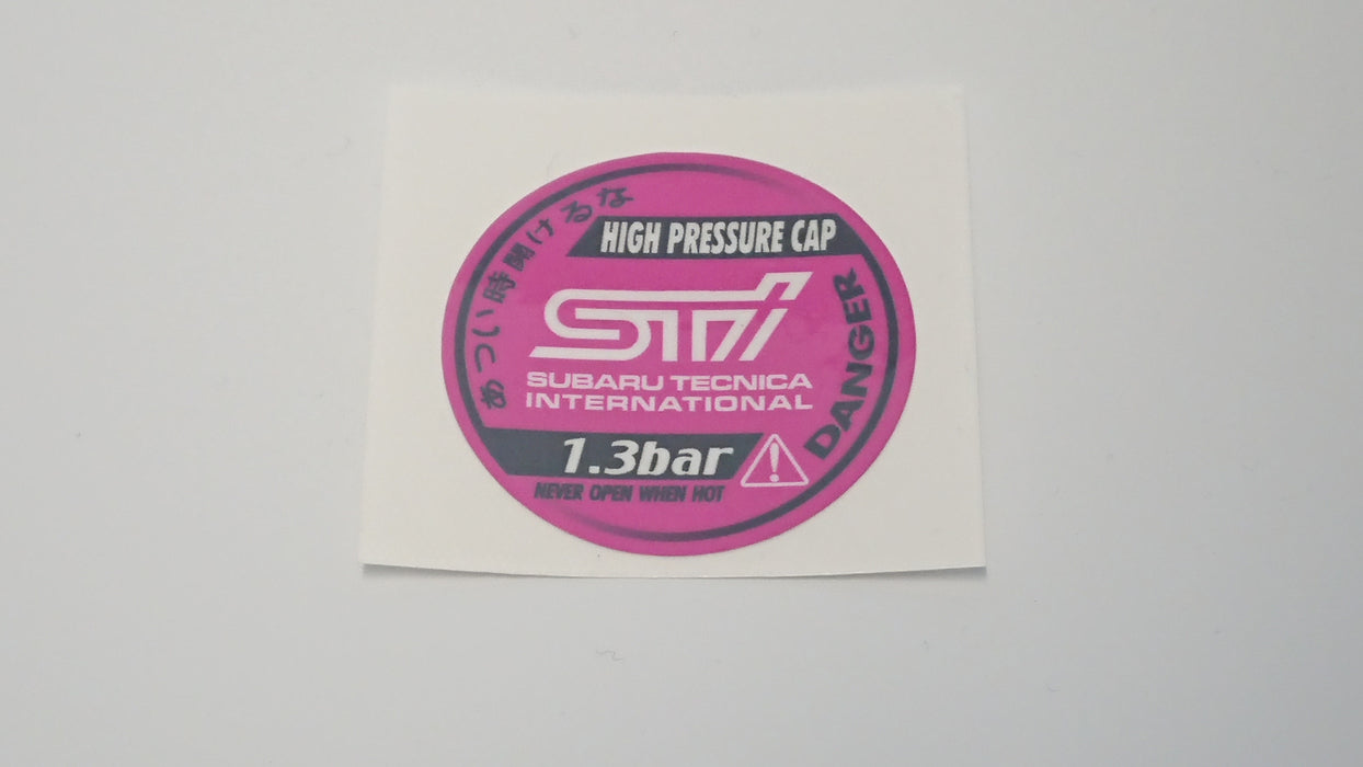 Subaru 1.3bar STI Radiator Cap Sticker