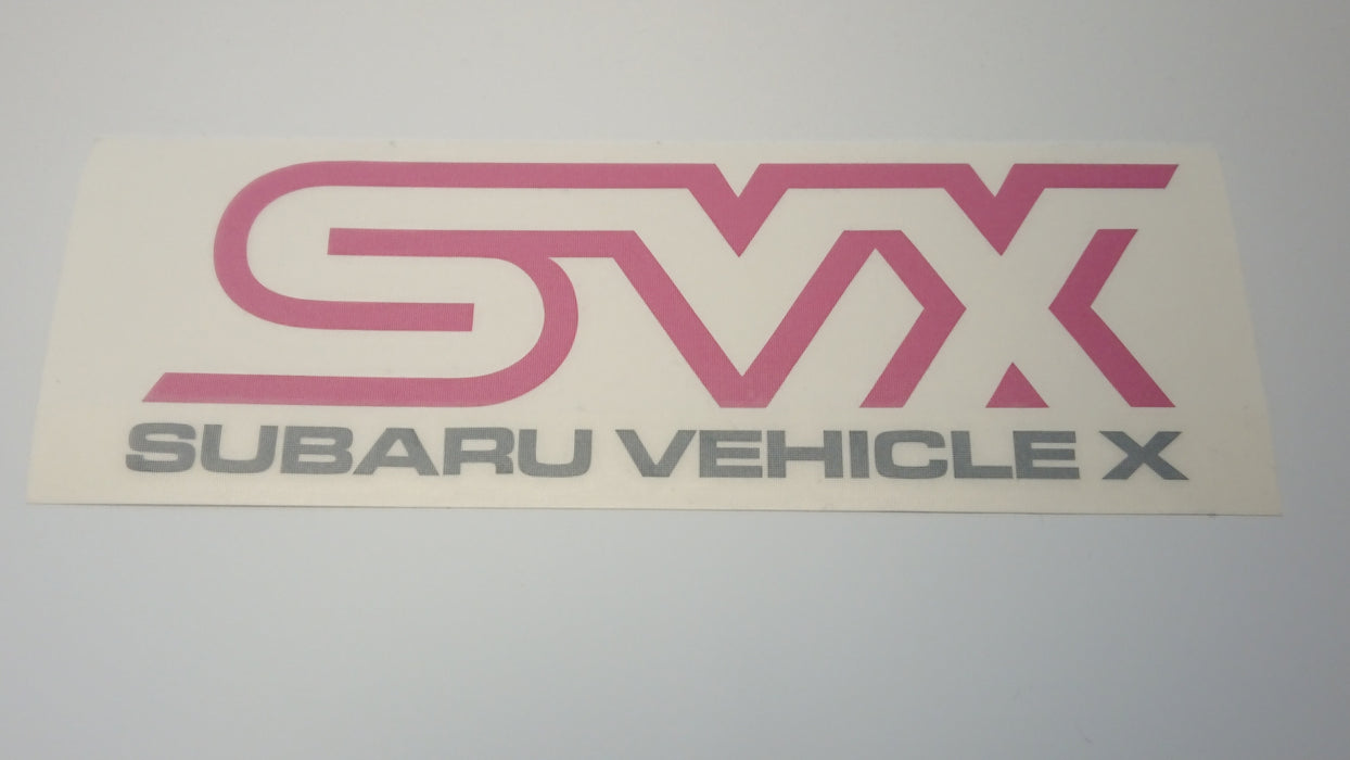 SVX Subaru Vehicle X Decal Pink and Black