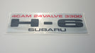 Subaru SVX H-6 Brushed Metal Domed Badge