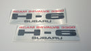 Subaru SVX H-6 Brushed Metal Domed Badge Pair