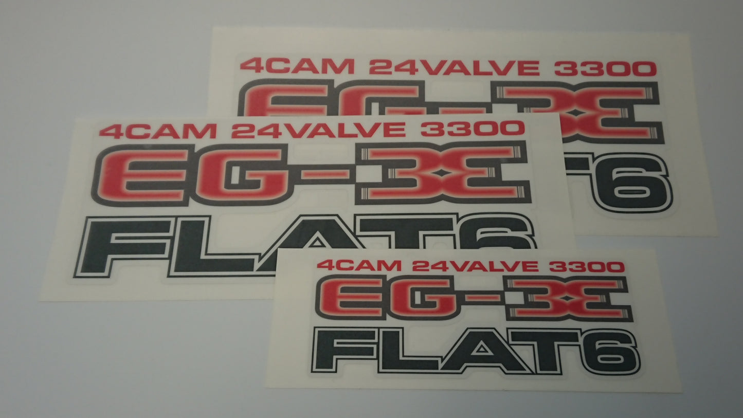 SVX EG-33 Flat 6 Sticker Set - Black/Red 