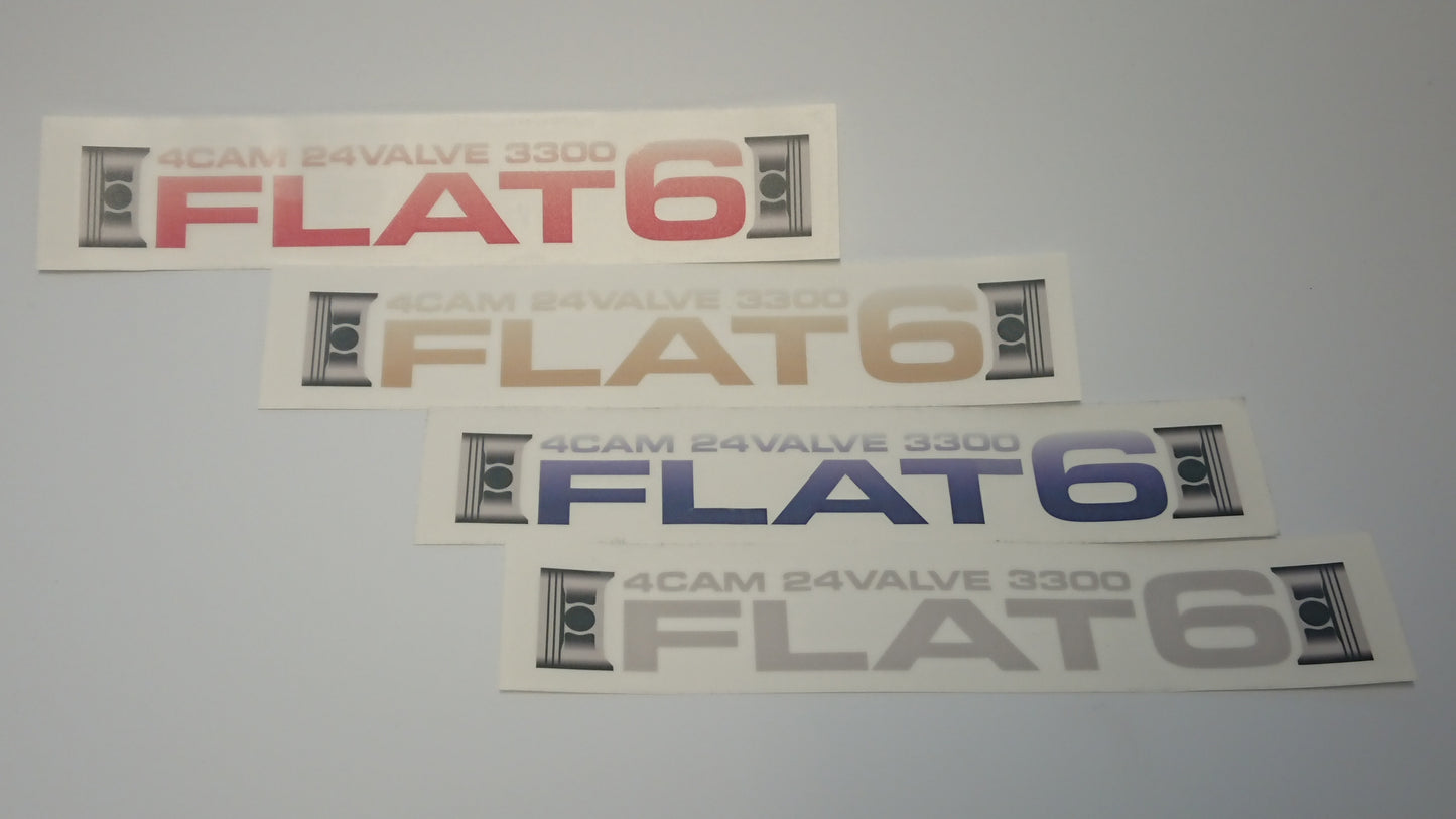 Flat 6 Vinyl Horizontal Printed Sticker Set