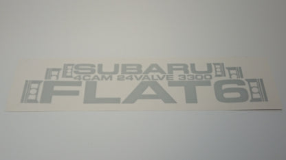 Subaru SVX Story FLAT 6 Boxer Decals - Silver