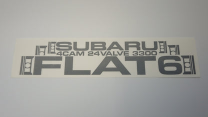 Subaru SVX Story FLAT 6 Boxer Decals - Gun Metal