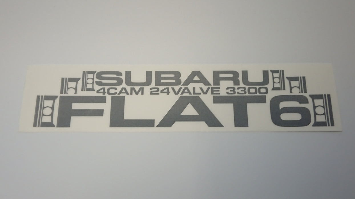 Subaru SVX Story FLAT 6 Boxer Decals - Gun Metal