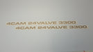 4Cam 24Valve 3300 SVX "Story" decals - Gold