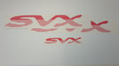 SVX Logo/Motif Decal Set - OEM Lower Stripe - Red- 